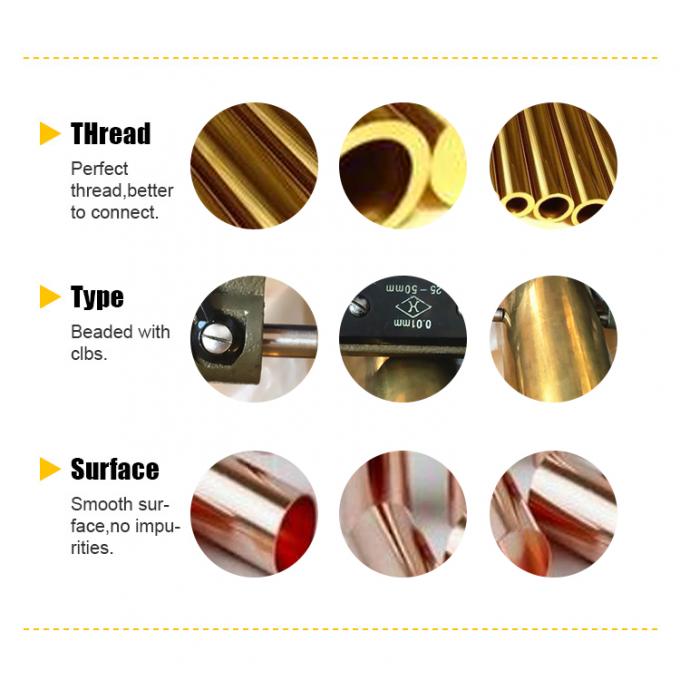 Metalen naadloze staaf C70600 90/10 Koper Nickel CuNi Hoogtemperatuur Hoogdruk 1