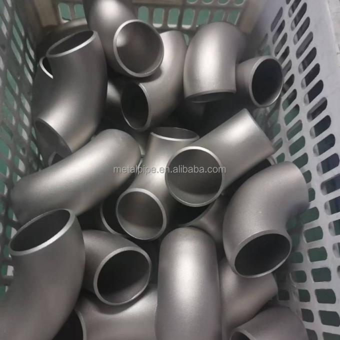 Metalen koperen nikkelfittingen ASME B36.19 LR/SR 2 inch Sch10s 90 graden ellebogenbuisfittingen 3
