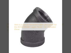 Koper-nikkel 1,5D schroefdraadelleboog ASTM B466M