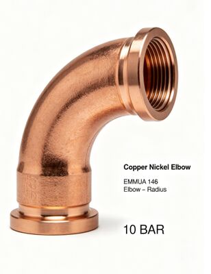Copper Nickel 90/10 Elbow Butt Welding Polished Surface C70600 Pipe Fitting for Marine Piping Systems