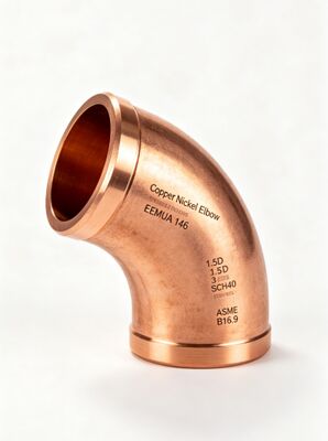 UNS C71500 CuNi 70/30 Stomplaselleboog, 90° LR Sch 80 ASTM B16.9 Industrieel